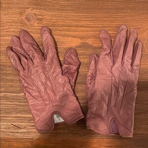 Purple Leather Gloves